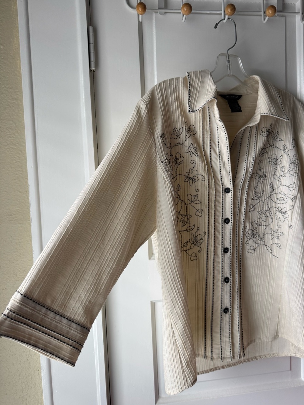 Multiples Button-Up Front Shirt - Picture 7 of 9